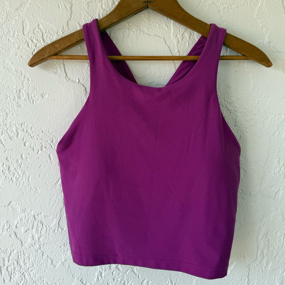 Athleta Fuchsia Pink Crop Sports Bra with Removable Bra Pads Size Medium